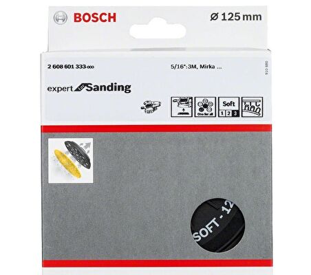 Bosch 125 mm 5/16'' Çok Delikli Zımpara Tabanı Yumuşak 2608601333